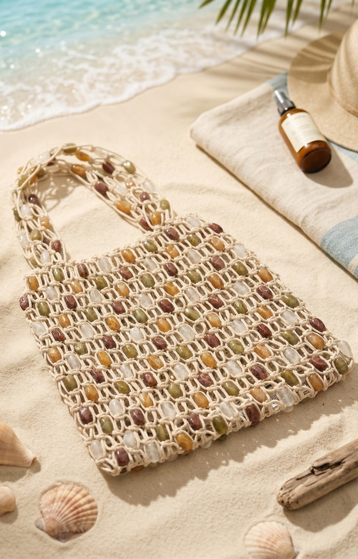 Bolso de Mano Tejido con Cuentas Multicolor - BOLSAS Boutiquemirel 