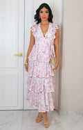 Vestido rosa estampado