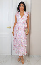 Vestido rosa estampado