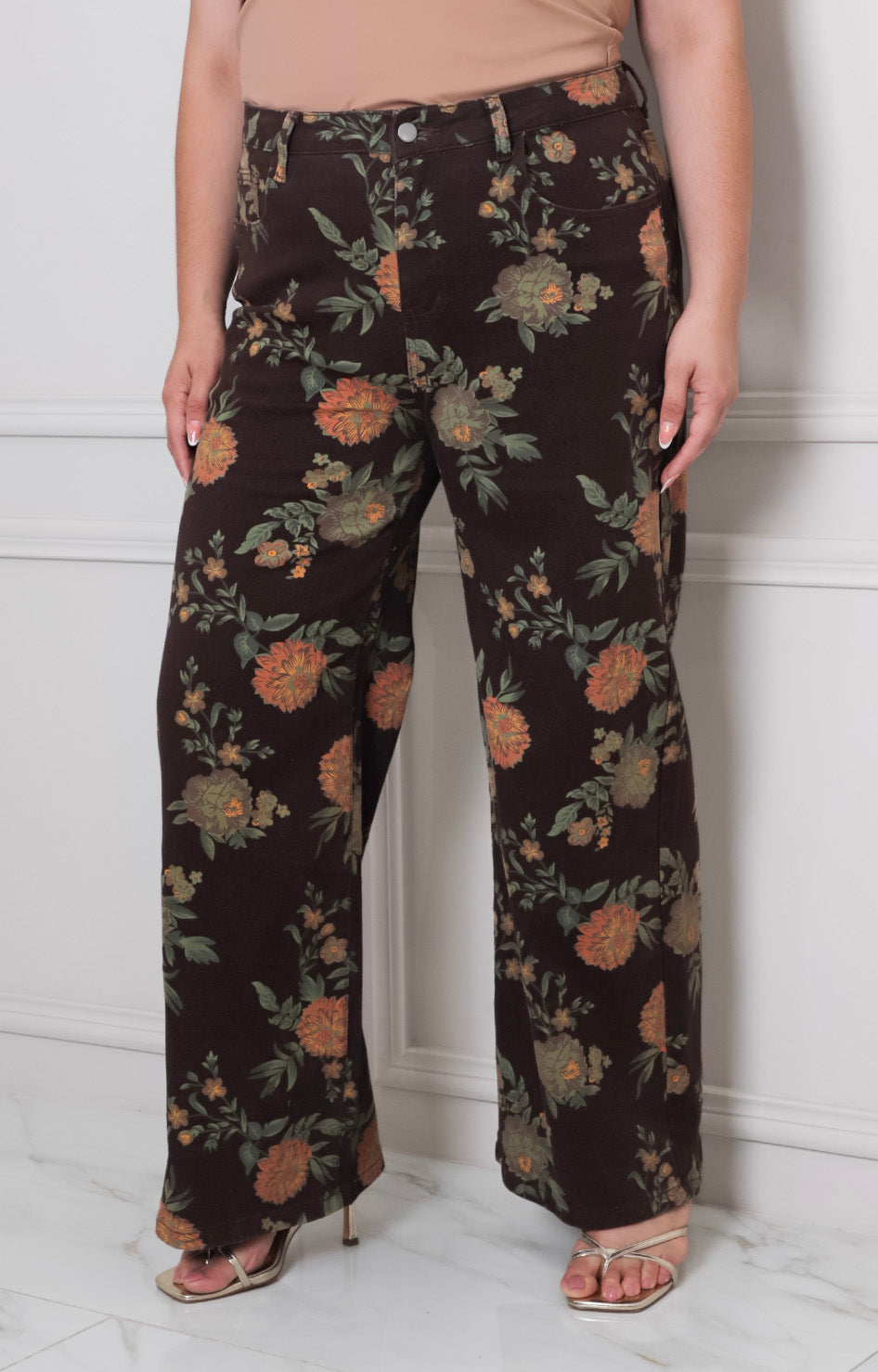 Pantalòn cafè estampado - PANTALON MEZCLILLA CURVY Boutiquemirel 
