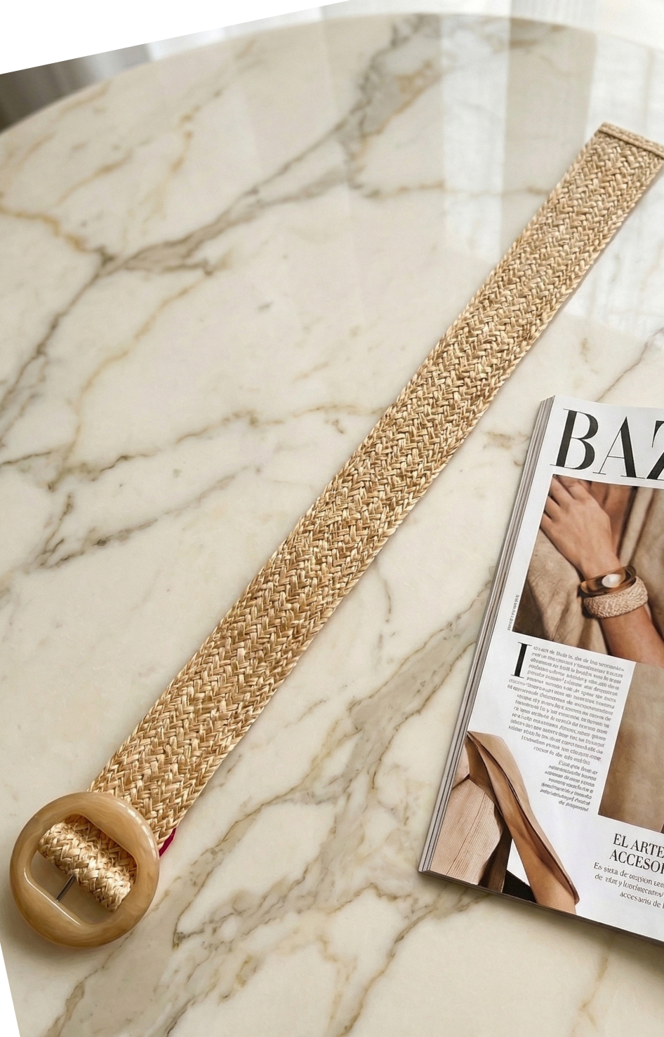 Cinturón Beige con Hebilla Redonda - CINTOS Boutiquemirel 
