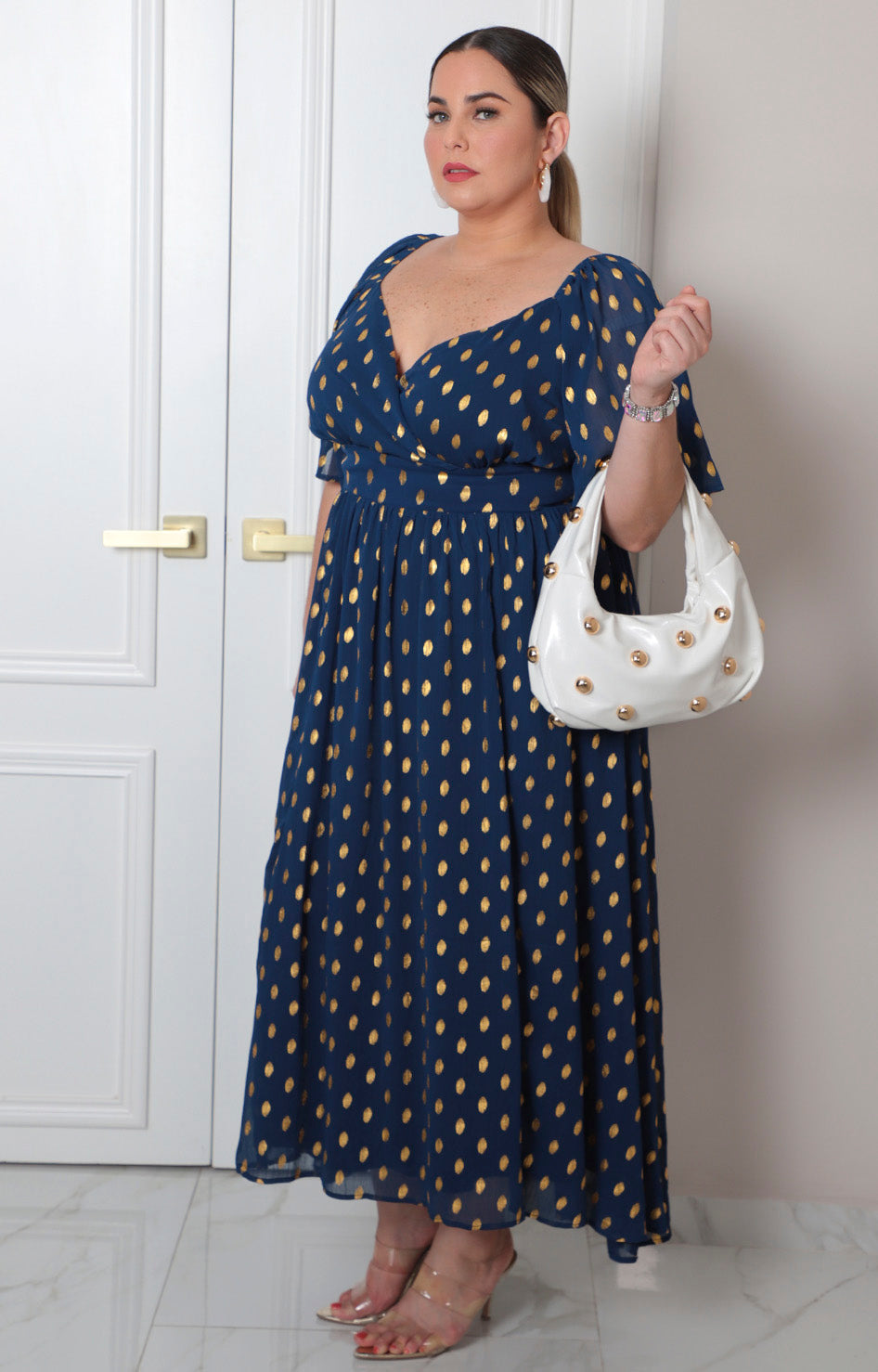 Vestido corto curvy Boutiquemirel con estampado de lunares