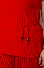 Conjunto plisado con lazo