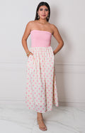 Vestido rosa estampada - VESTIDO LARGO REGULAR Boutiquemirel 