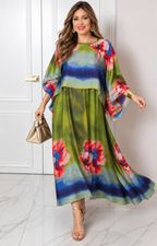 Vestido largo regular de dos piezas con sobrecapa de la marca Boutiquemirel, en color y estilo elegantes.