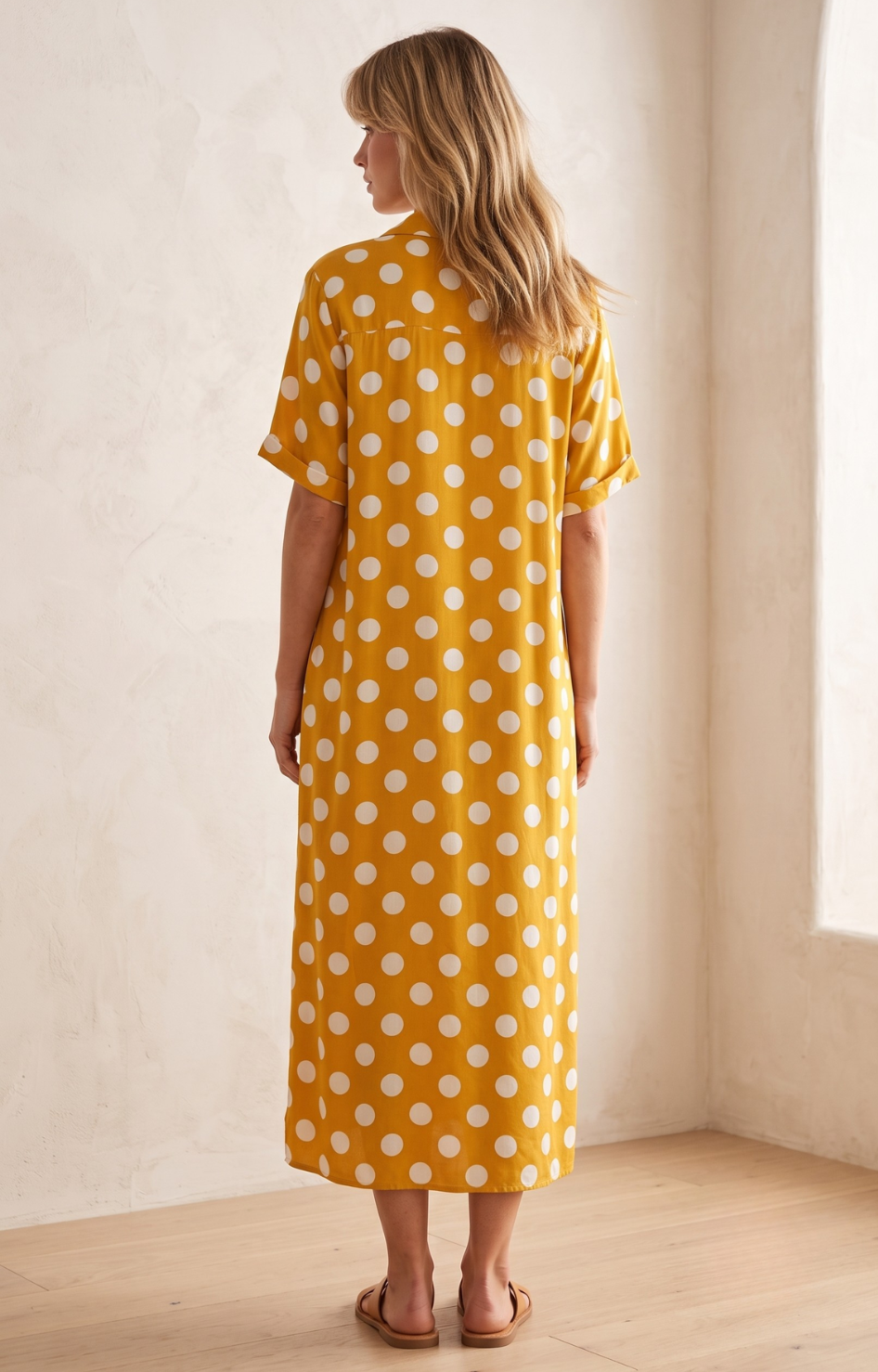 Vestido amarillo polkadots