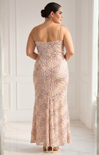 Vestido de lentejuela beige