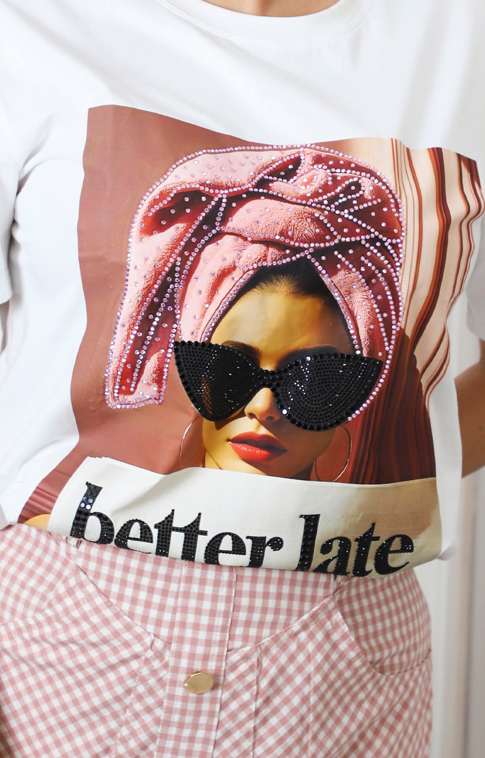 Blusa gráfica con brillos