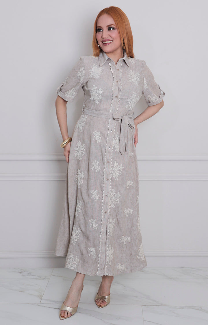 Vestido estampado con lazo - VESTIDO LARGO REGULAR Boutiquemirel 