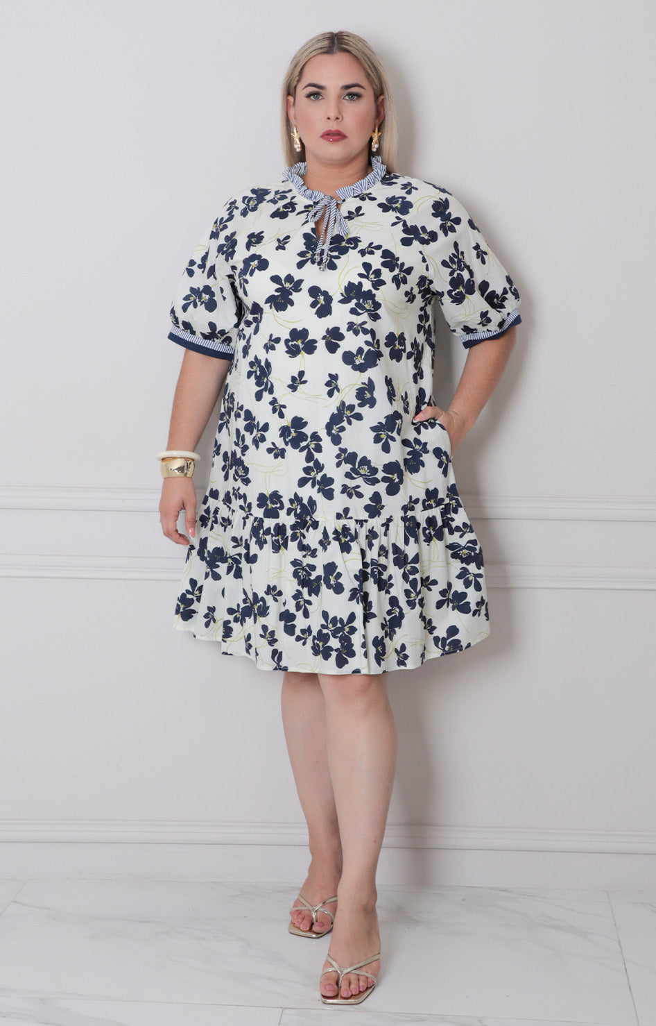 V*3-26*SHE+SKY*PST1071*AZUL MARINO - VESTIDO CORTO CURVY Boutiquemirel 