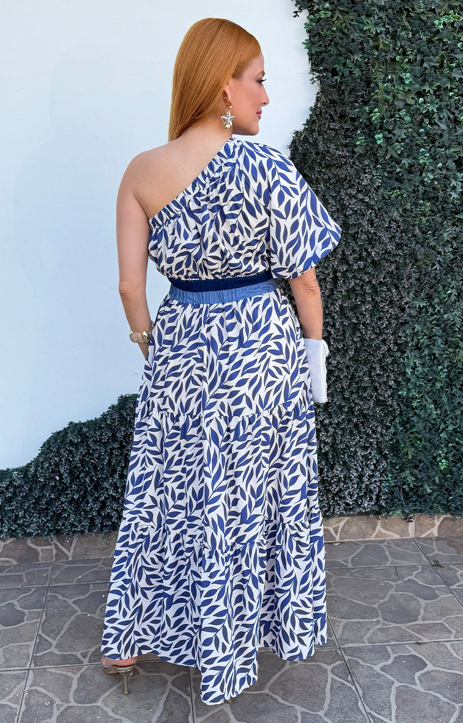 Vestido con estampado azul rey - VESTIDO LARGO REGULAR Boutiquemirel 