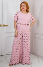 Conjunto rosa troquelado