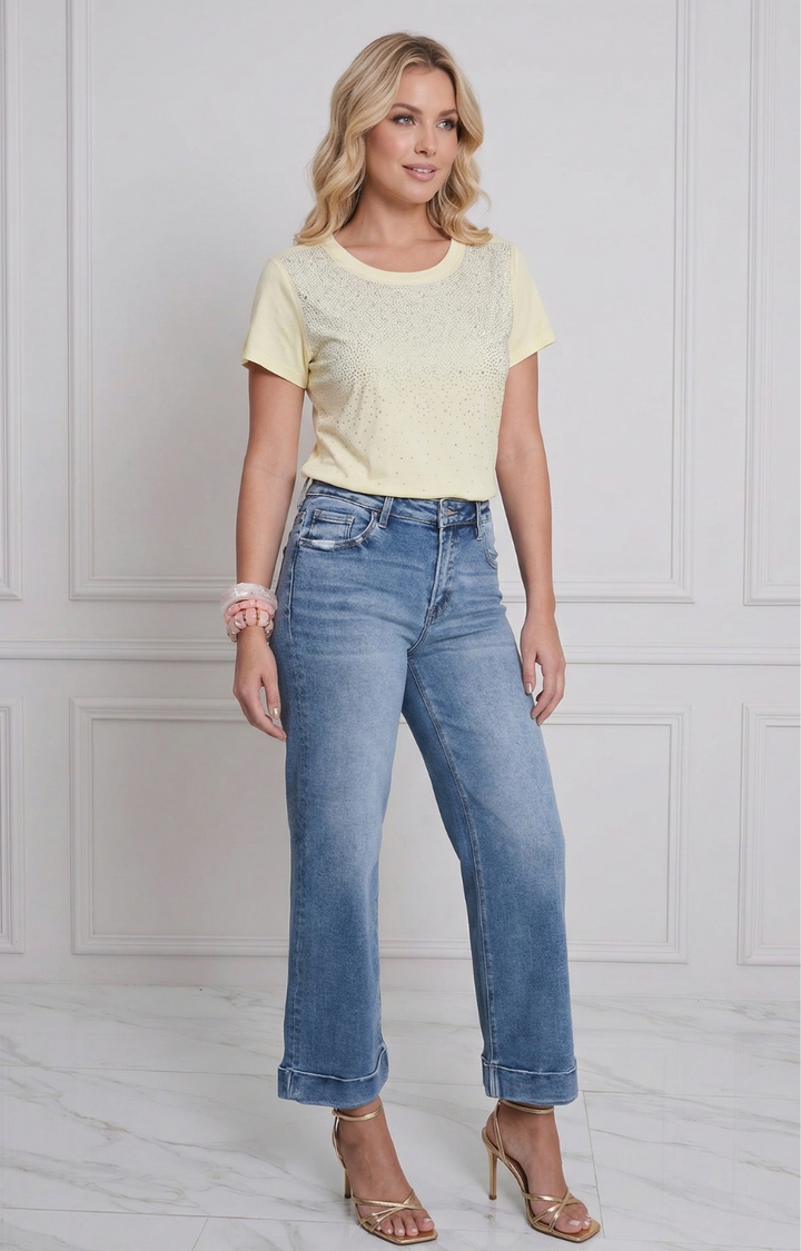 Blusa Básica con Pedrería - BLUSAS REGULAR Boutiquemirel 