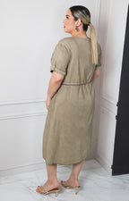 Vestido casual con flor 3D