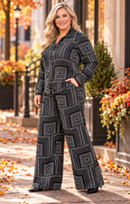 Conjunto negro estampado