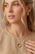 Collar Dorado con Colgante Circular - SET COLLAR ACERO Boutiquemirel 