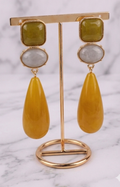 Aretes Colgantes Gota Mostaza