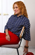 Blusa camisera estampada de puntos