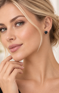 Aretes de broquel de corazón negro