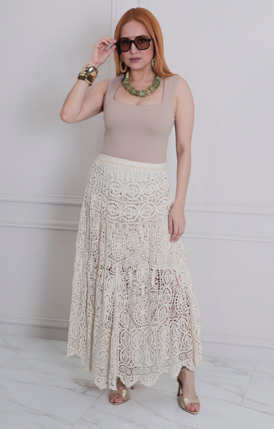 Falda larga de encaje - FALDA REGULAR Boutiquemirel 