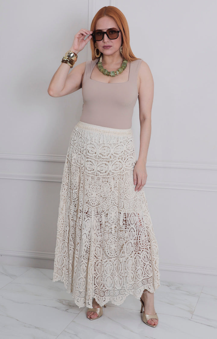 Falda larga de encaje - FALDA REGULAR Boutiquemirel 
