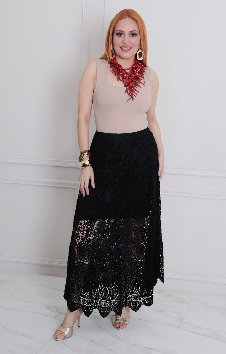 Falda larga de encaje - FALDA REGULAR Boutiquemirel 