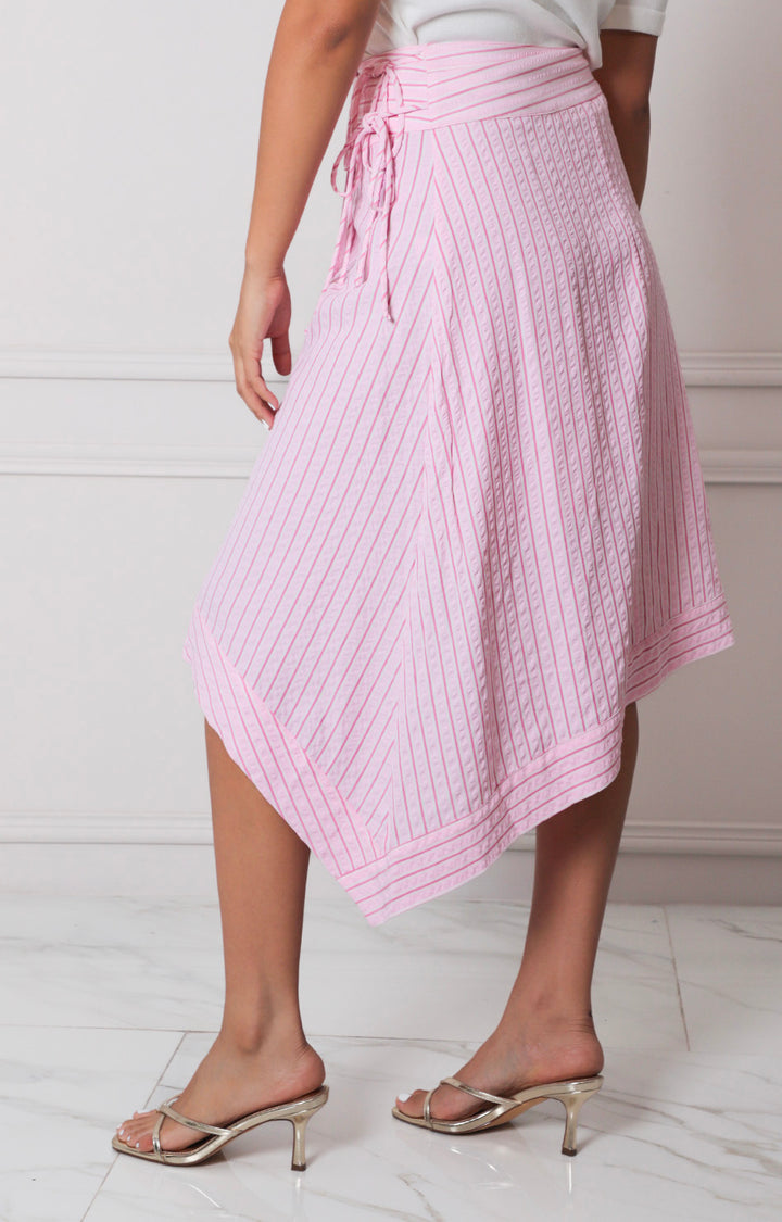 Falda rosa con estampado de rayas - FALDA REGULAR Boutiquemirel 