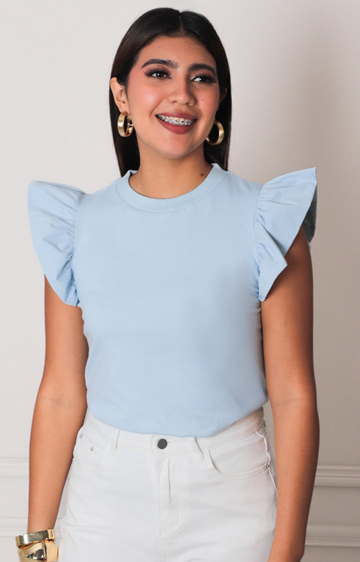 Blusa lisa con volante - BLUSAS REGULAR Boutiquemirel 
