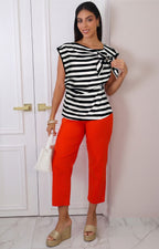 Blusa a rayas con moño