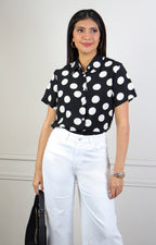 Blusa camisera de lunares con botones