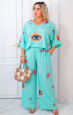 Conjunto verde estampado