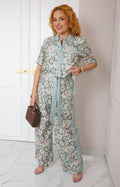 Conjunto Verde con Encaje Floral