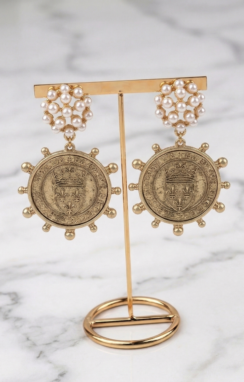 Aretes Vintage Dorados con Perlas - ARETES Boutiquemirel 