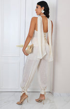 Conjunto beige con textura