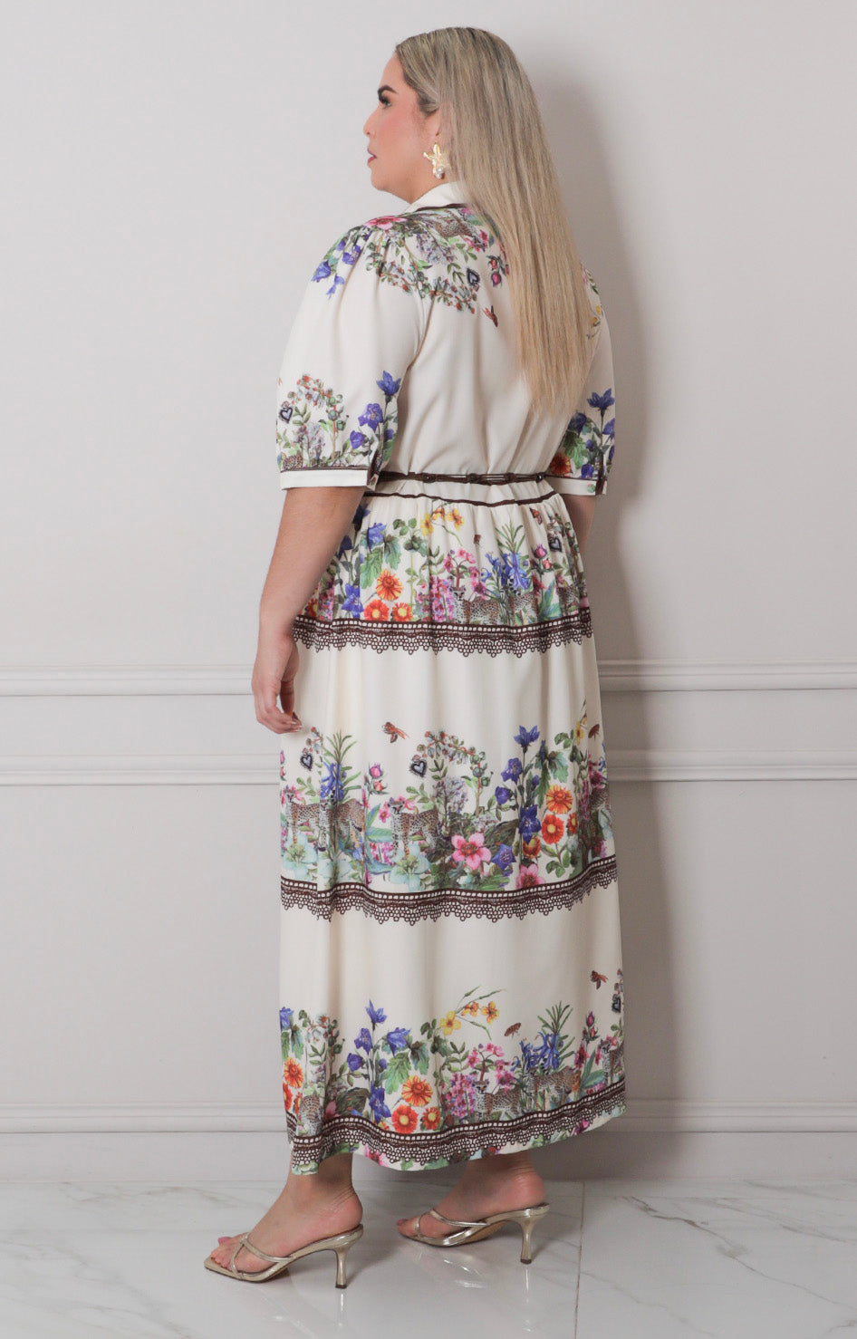 Vestido estampado con lazo - VESTIDO LARGO CURVY Boutiquemirel 