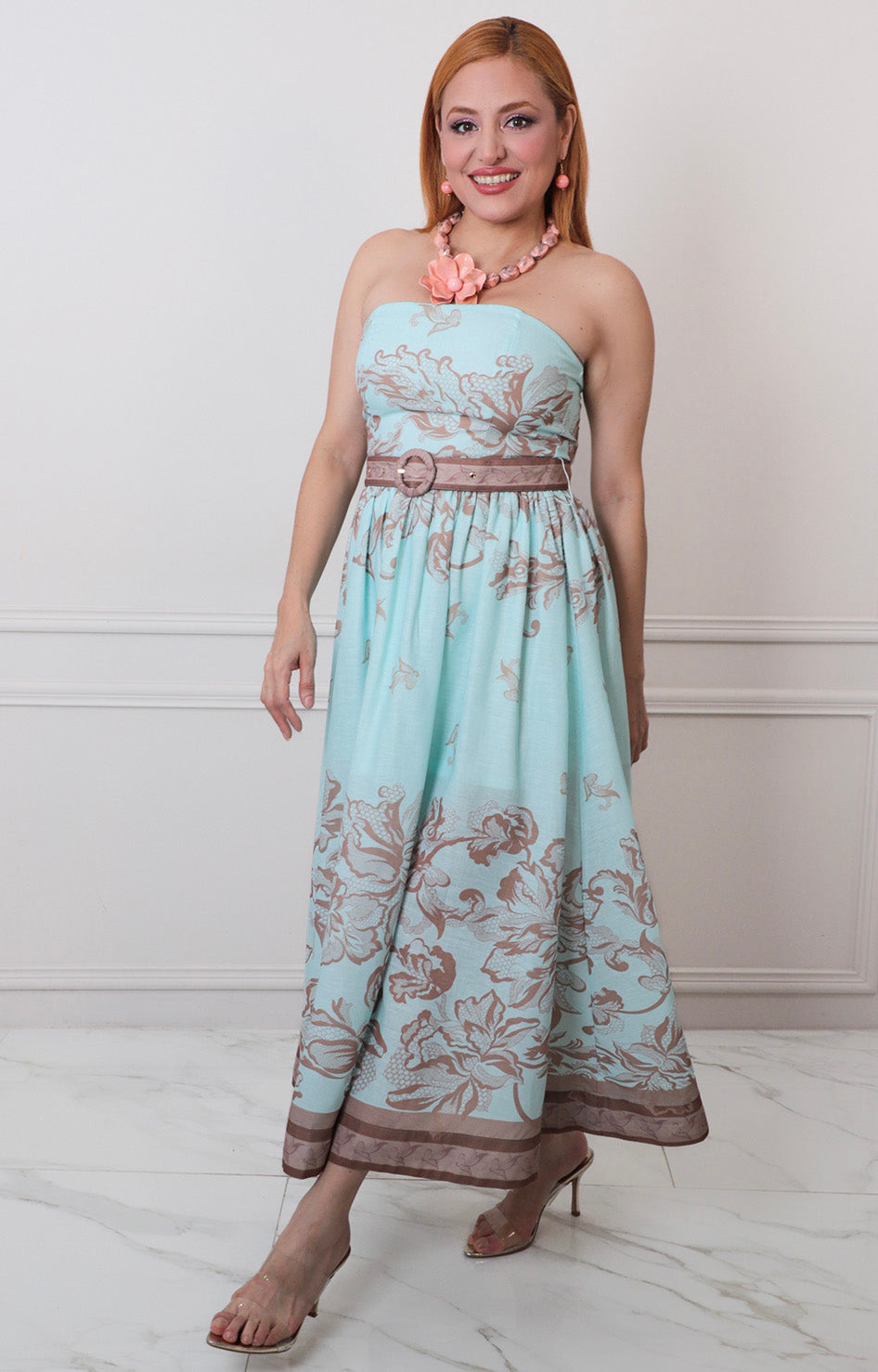 V*4-26*MISS AVENUE*DM4765*MENTA - VESTIDO LARGO REGULAR Boutiquemirel 