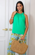 Blusa halter fruncida