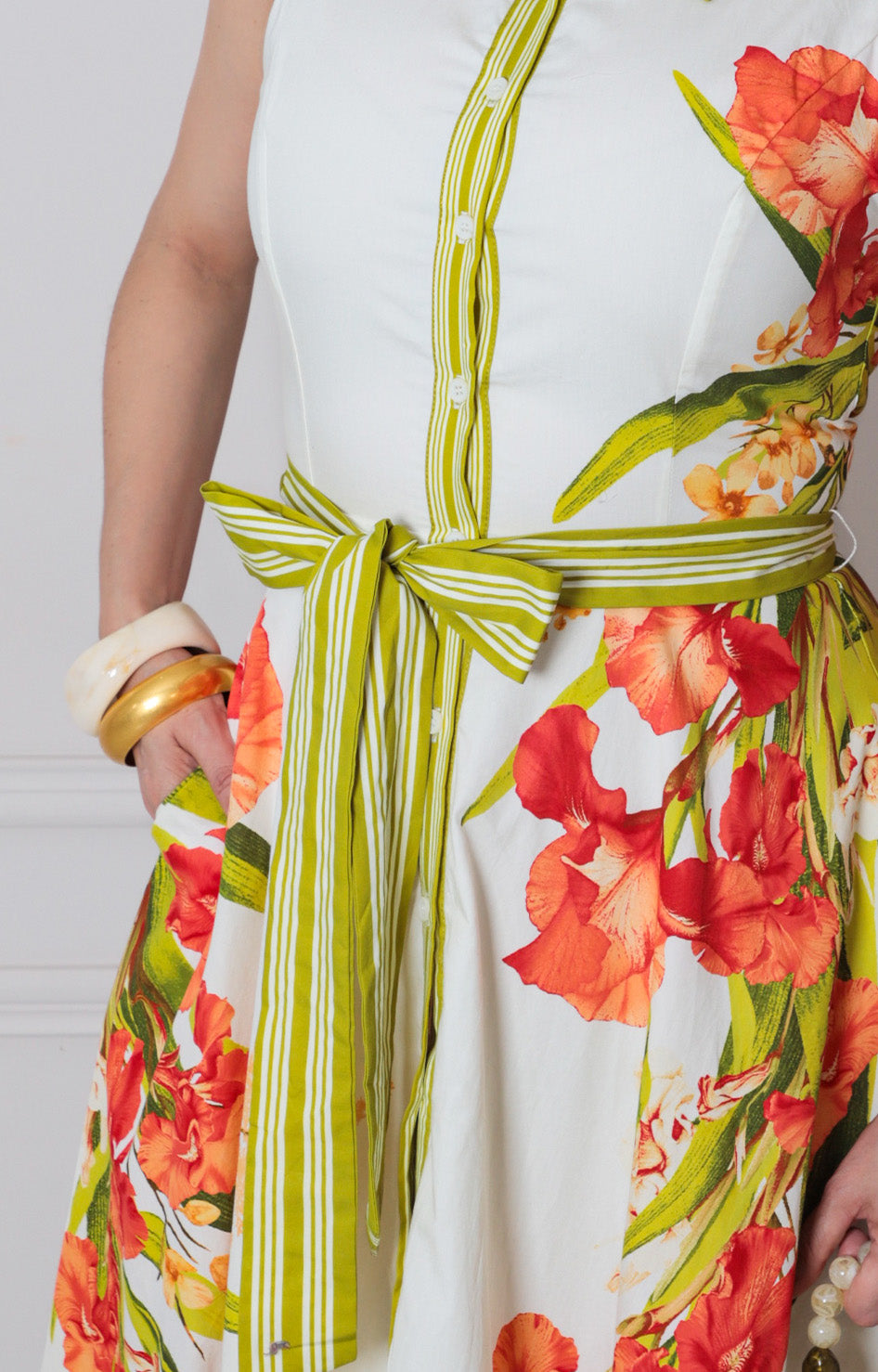 Vestido estampado con lazo - VESTIDO LARGO REGULAR Boutiquemirel 