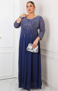 Vestido largo con aplicaciónes de brillo