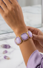 Brazalete piedras lila - PULSERAS Boutiquemirel 