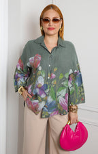 Blusa camisera con estampado floral