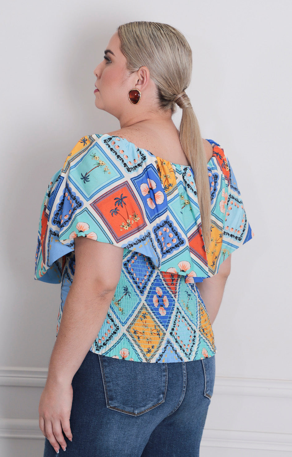 B*3-26*VERXY*JT0570-1*AQUA ESTAMPADO - BLUSAS CURVY Boutiquemirel 
