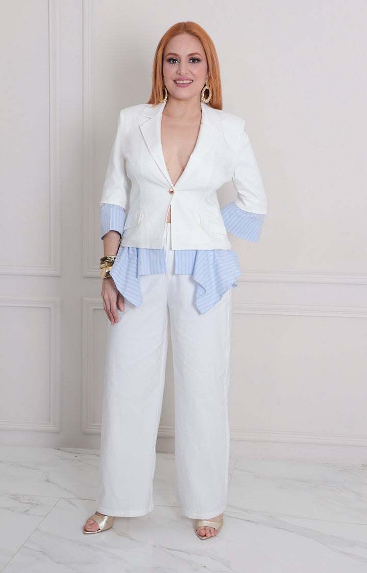 Saco blanco con azul - SACO Boutiquemirel 