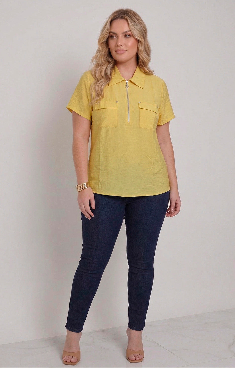 Blusa lisa con cierre - BLUSAS CURVY Boutiquemirel 