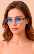 Lentes ovalados con detalle dorado