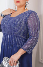 Vestido largo con aplicaciónes de brillo