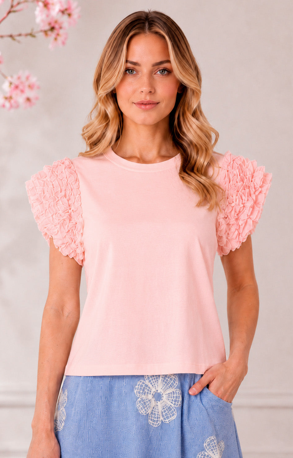 Blusa con manga texturizada - BLUSAS REGULAR Boutiquemirel 