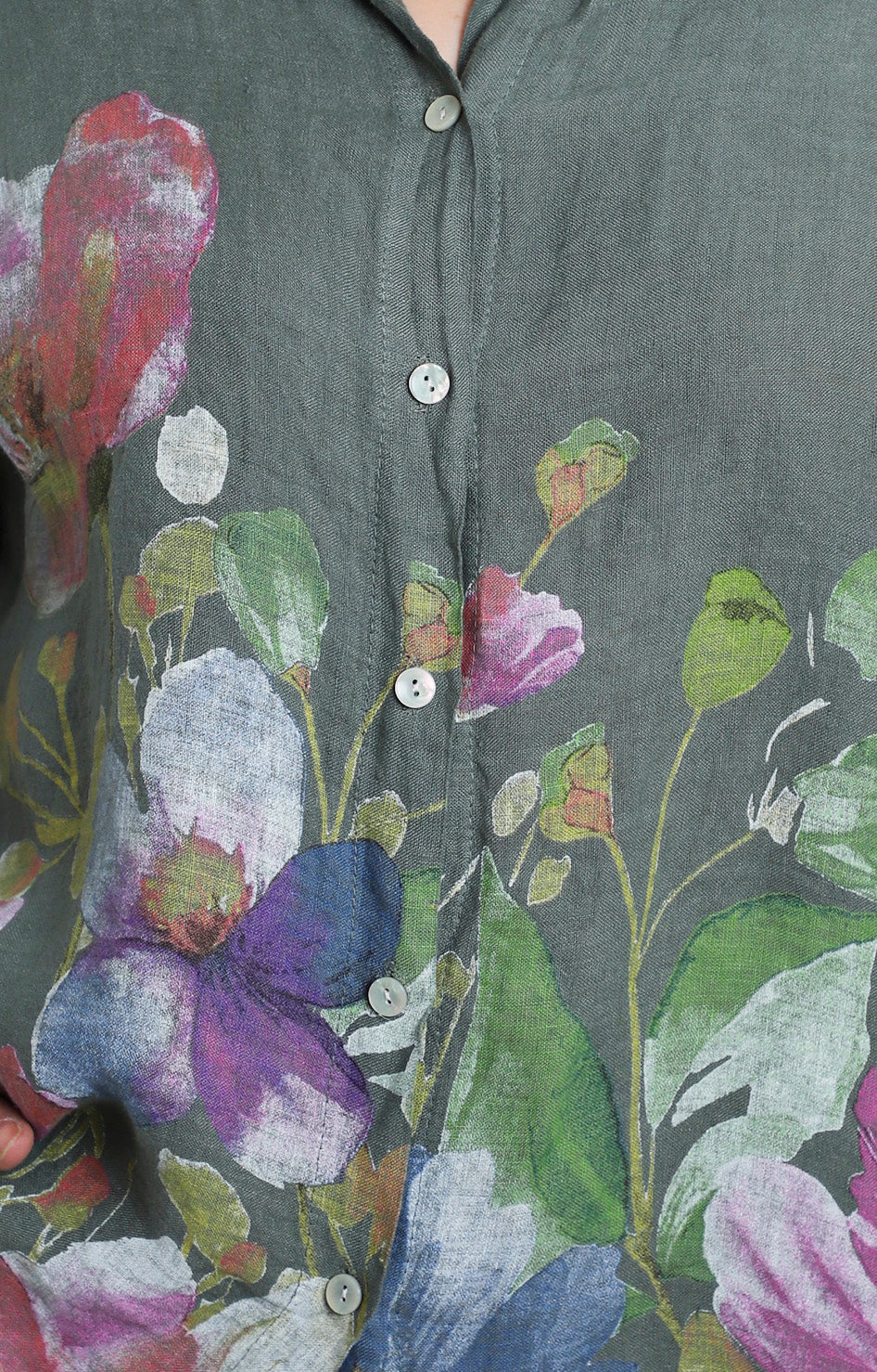 Blusa camisera con estampado floral