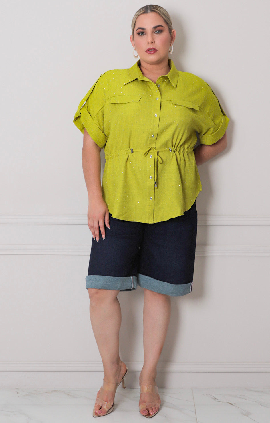 Blusa con brillos y lazo - BLUSAS CURVY Boutiquemirel 