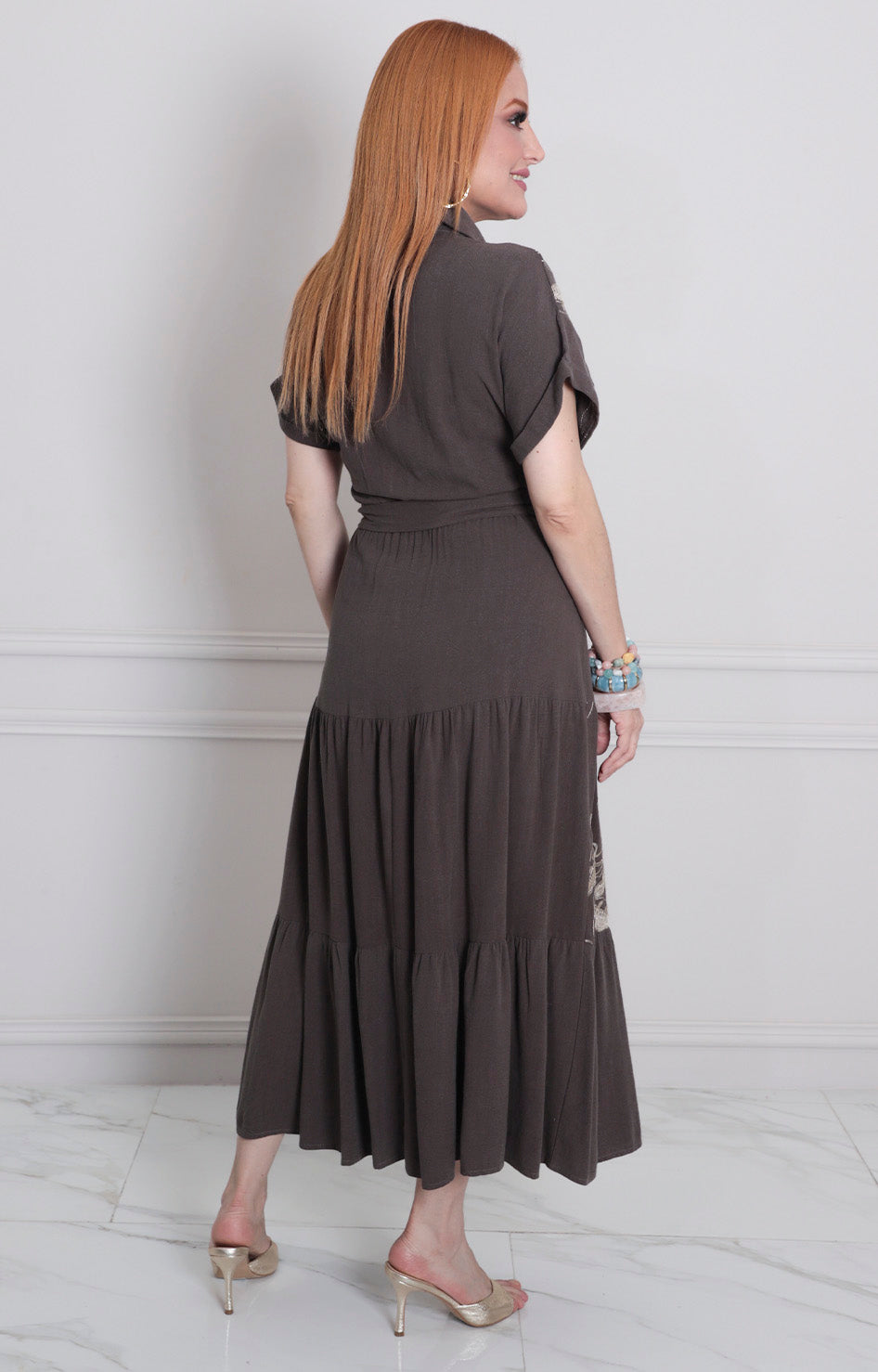 Vestido estampado con cinturòn - VESTIDO LARGO REGULAR Boutiquemirel 